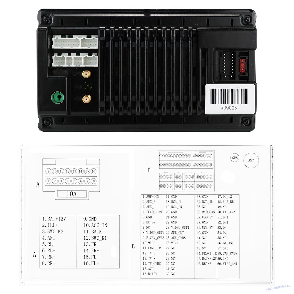 10'' Univerzální 2 din Android Multimediální přehrávač GPS WIFI Bluetooth Navi 8GB/64GB