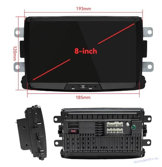 Multimédia pro Dacia, Renault, Opel, Lada s 8" LCD,4GB/64GB, Android 11  GPS, CarPlay