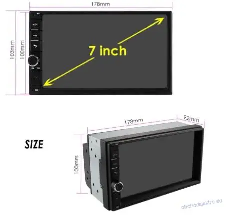 2DIN Navigace Android 12 4GB/64G Android Auto + Carplay