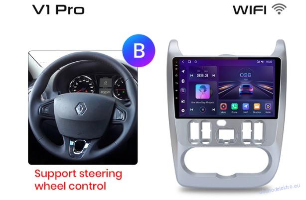 2 din Android 11 4GB/64GB Rádio s GPS pro Dacia Logan 1 Sandero 2010-2014 Dacia Duster 1