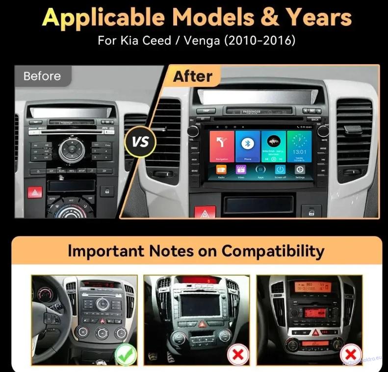 Kia Venga, Ceed 2010-2012 Android 14 8Core
