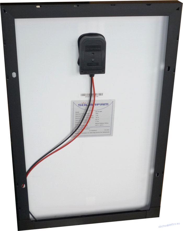 Fotovoltaický solární panel 12V/30W, SZ-30-36M, 350x540x25mm, shingle