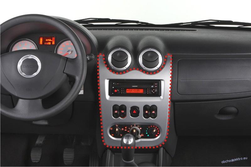 Adaptér 2DIN autorádia DACIA Duster, Logan, Sandero - tmavě hnědá