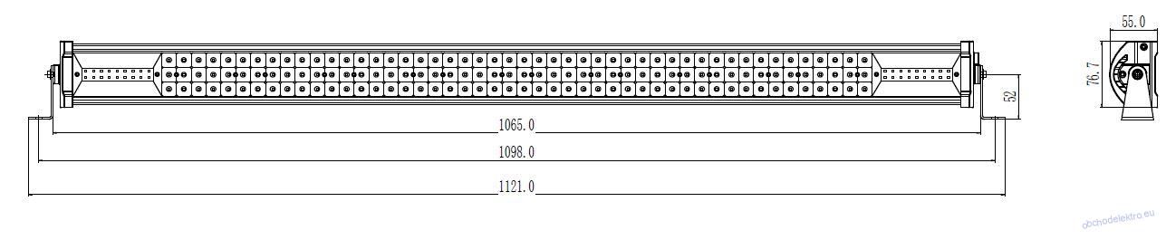 LED rampa, 180x3W, 1060mm, ECE R10