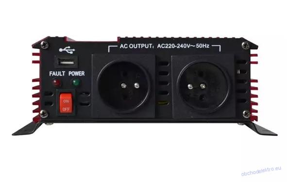 Měnič napětí Geti GPI 1012 12V/230V 1000W USB