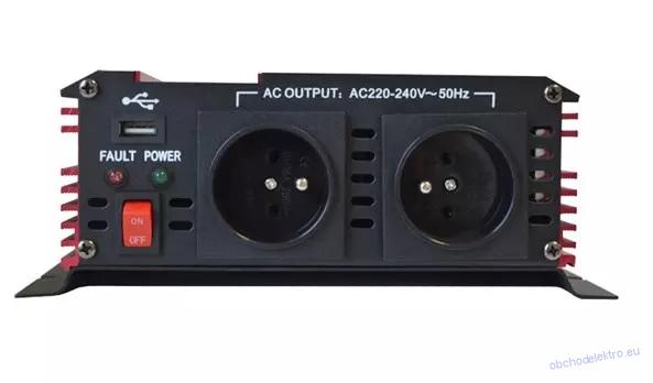 Měnič napětí Geti GPI 1612 12V/230V 1600W USB