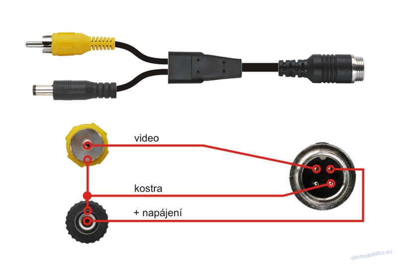 Adaptér pro parkovací kamery 4pin - CINCH