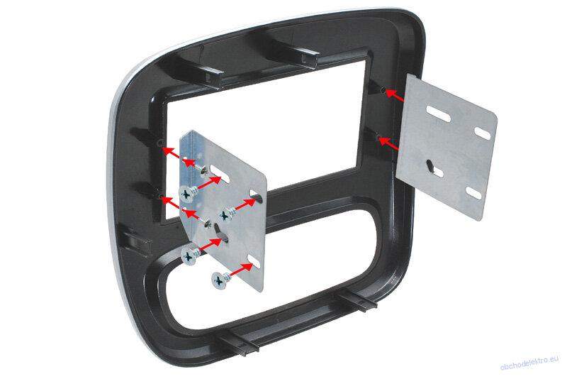 Adaptér 2DIN rádia RENAULT Trafic (14->) / OPEL Vivaro (14->) / NISSAN NV300 Barva: černo-stříbrná