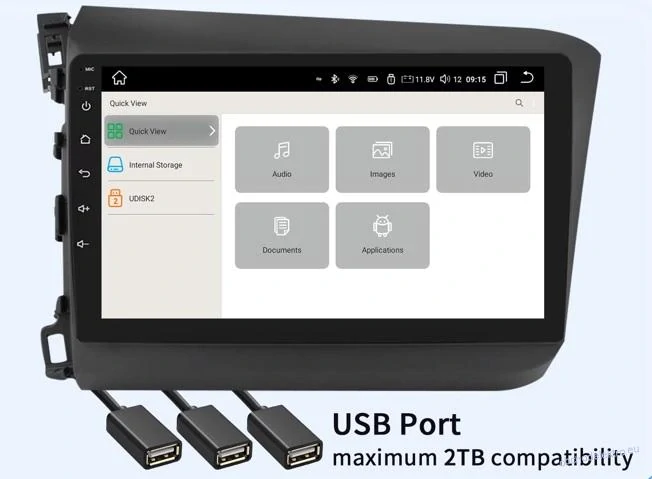 Android 12.0 3GB RAM+32GB multimedia pro HONDA CIVIC 2012