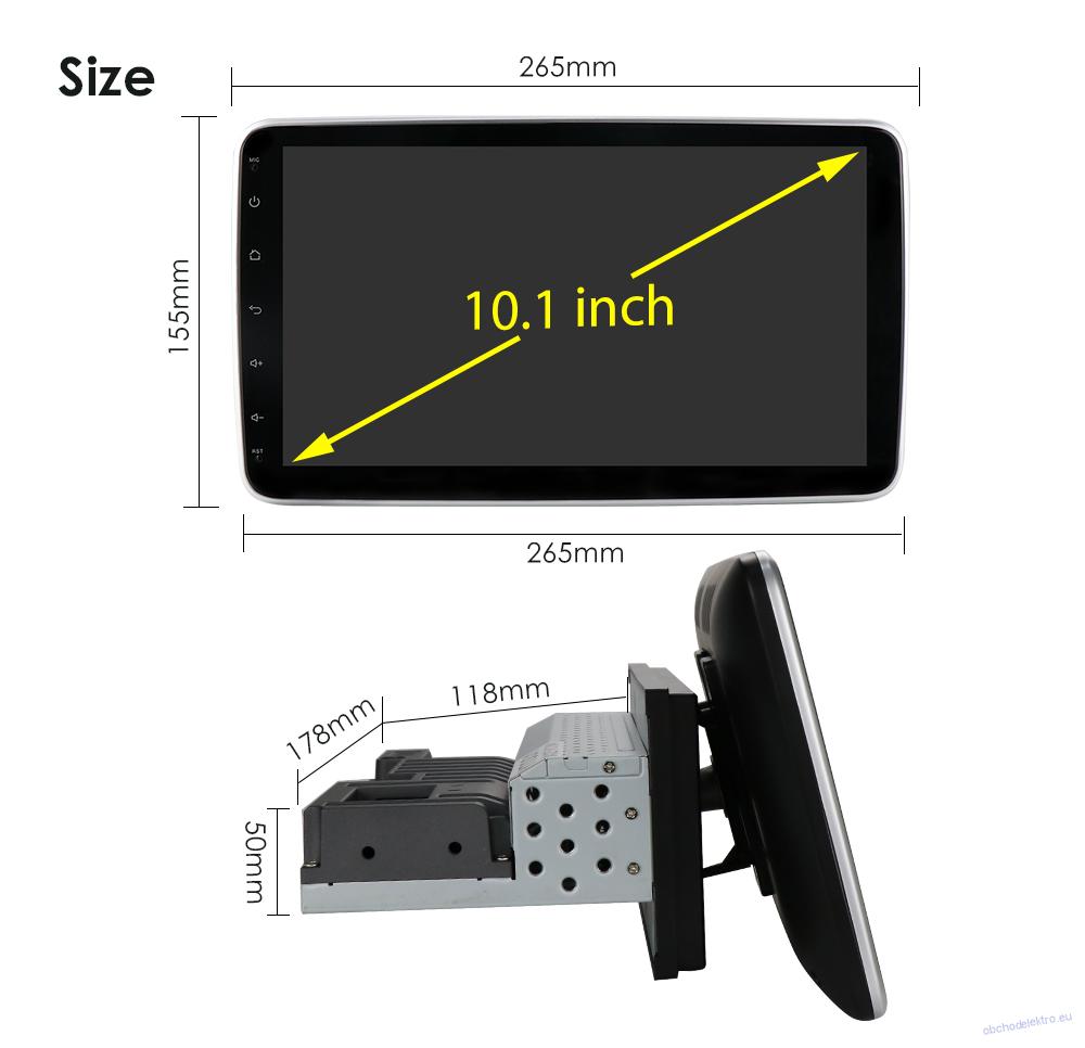Autorádio s Android 12 1DIN 10.1" LCD