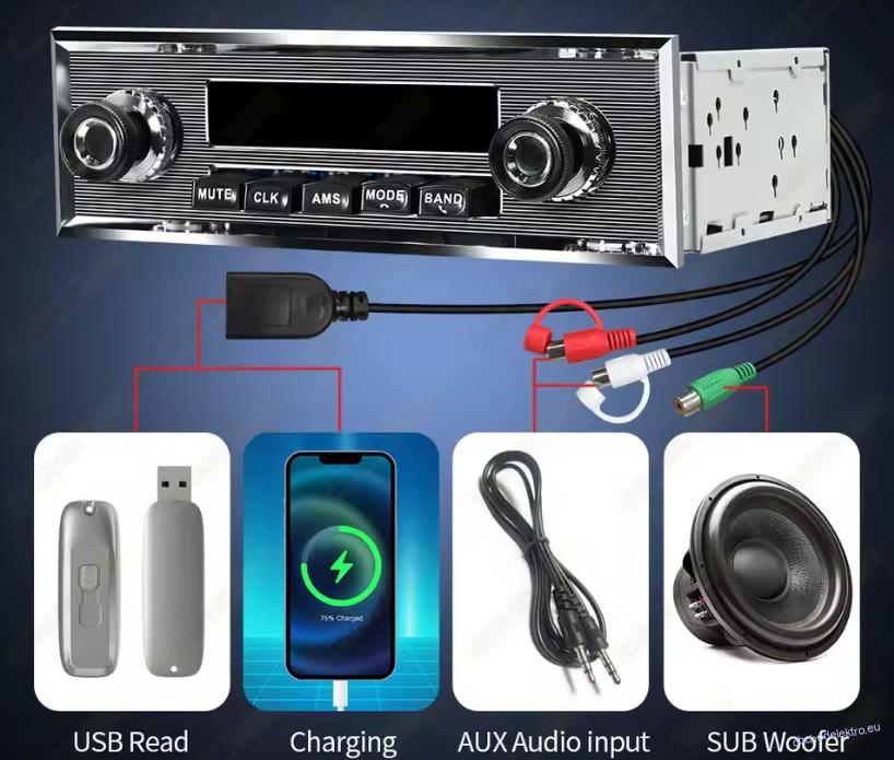 1DIN USB FM RETRO Autorádio