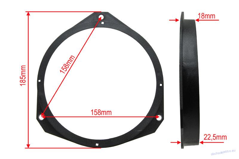 Pl.adaptér repro 165mm ALFA / FIAT / OPEL / PSA