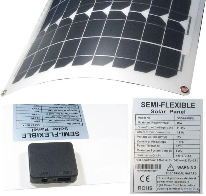 Fotovoltaický solární panel USB+12V/20W flexibilní OS20-18MFX