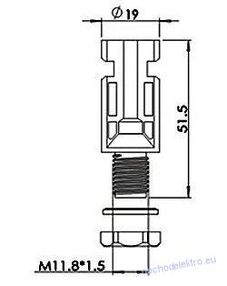 Konektor MC-4-M na panel - male