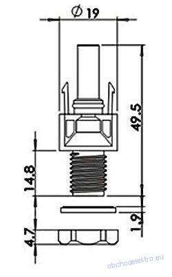 Konektor MC-4-M na panel - female