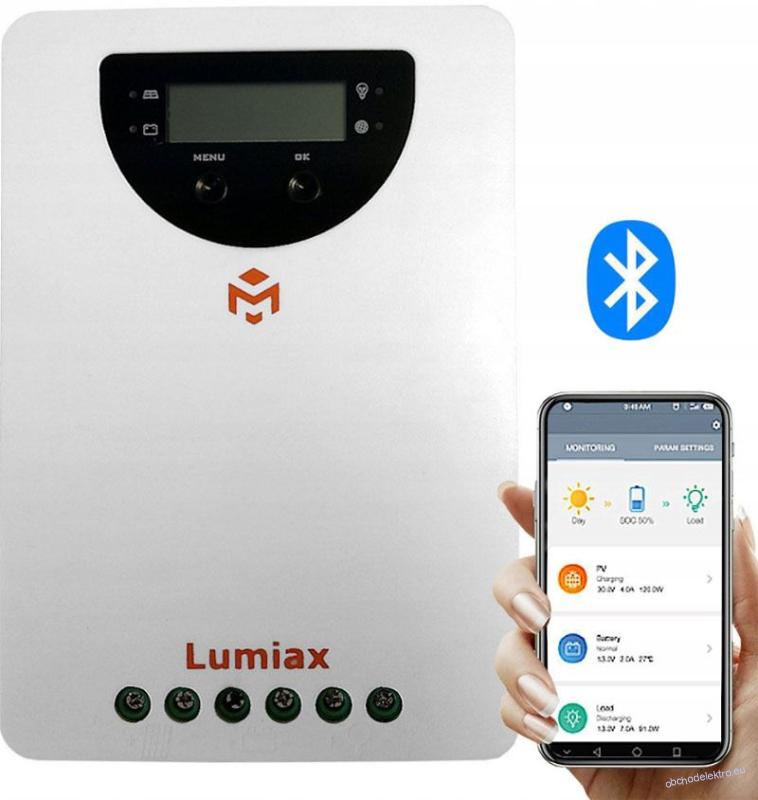 Solární regulátor MPPT Lumiax MC4010BT, 12-24V/40A s bluetooth