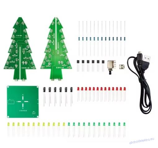 3D vánoční stromeček LED, STAVEBNICE