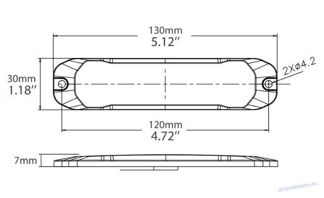 PROFI SLIM výstražné LED světlo vnější, červené, 12-24V, ECE R10