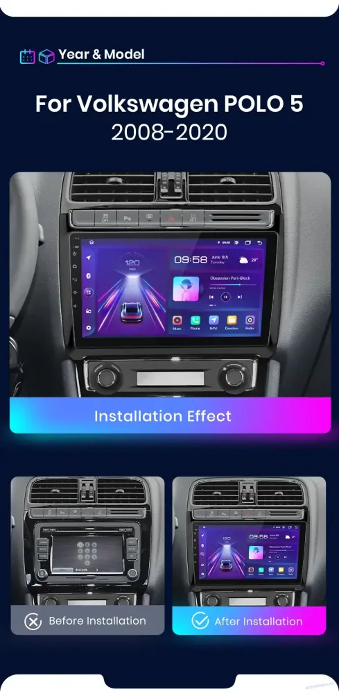 Android 12 pro VW Volkswagen POLO 5 sedan,32GB Carplay Car Multimedia