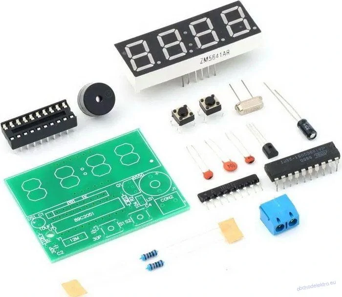 Digitální hodiny LED s STC11FC2, 4digit - STAVEBNICE