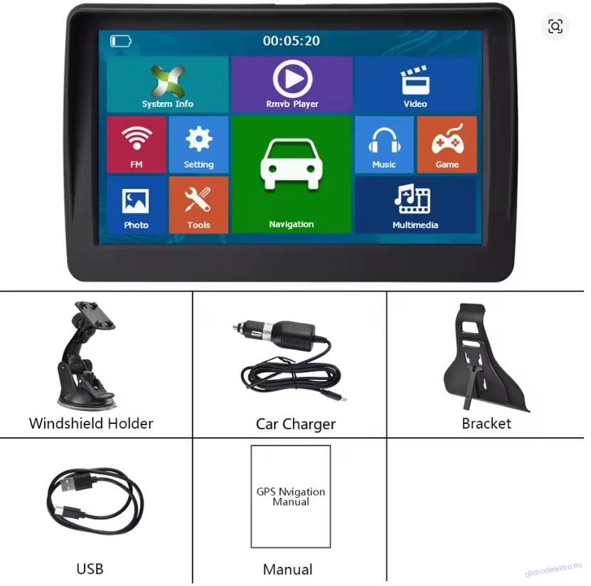7" GPS navigace TRUCK 256MB/16GB iGO Primo 2025 Q2 + SUN