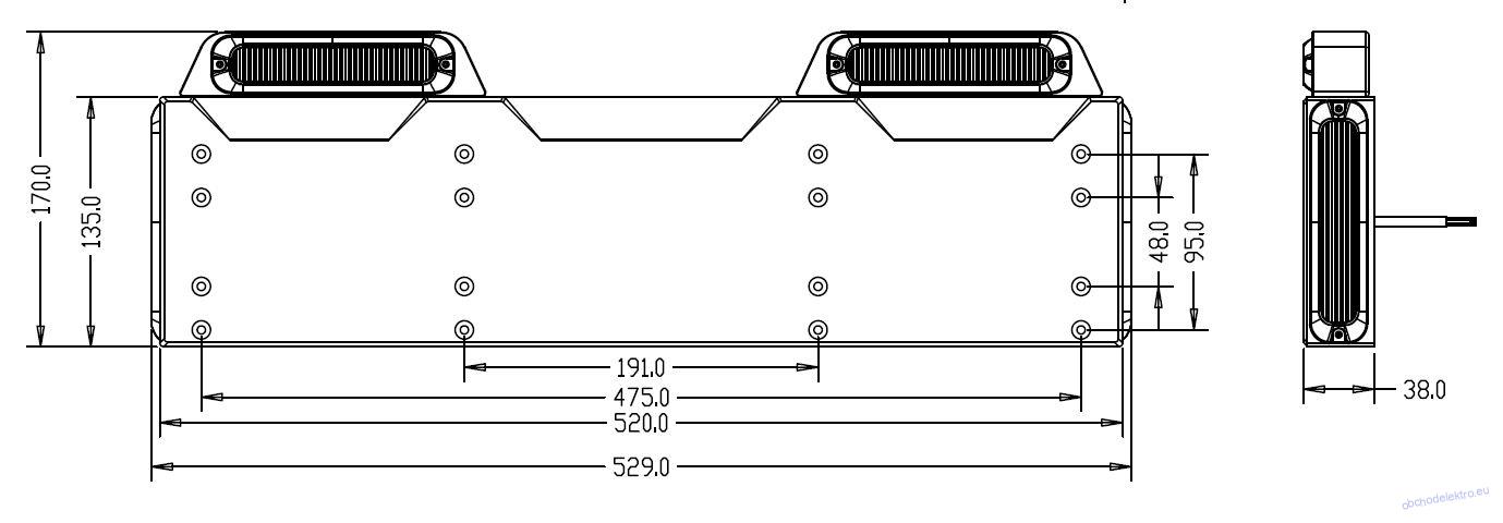 4x PREDATOR 6x4W LED pod SPZ, 12-24V, oranžový, ECE R65
