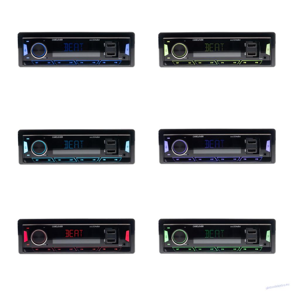 1DIN 12/24V DAB+/FM autorádio Bluetooth/USB/SD/AUX, odnímatelný panel
