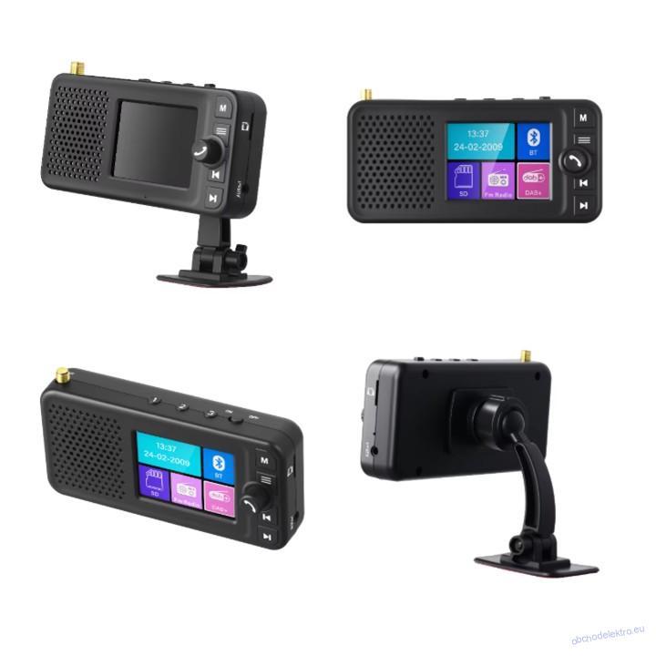 Multifunkční FM + DAB přijímač / Bluetooth HF + přehrávač / micro SD / FM modulátor / akumulátor