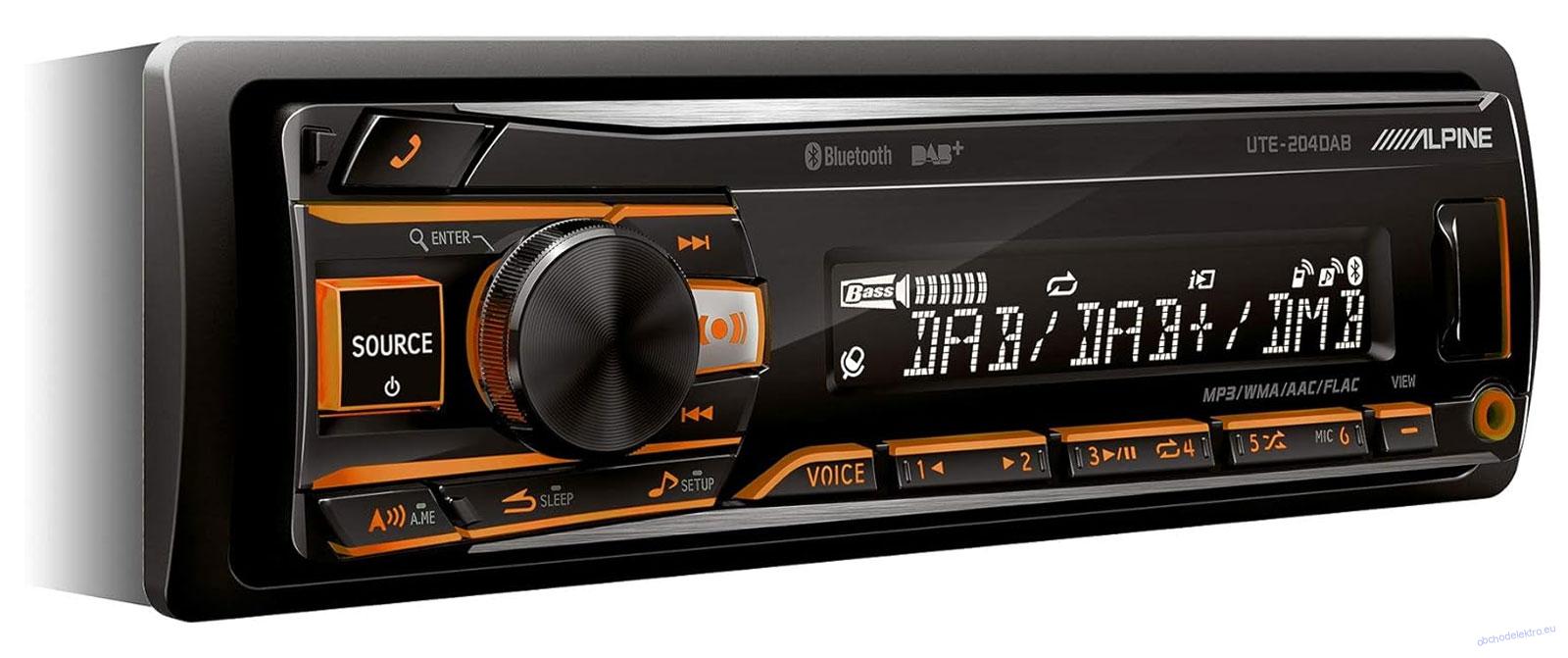 Alpine UTE-204DAB - MP3 autorádio s DAB / Bluetooth / USB / iPod / Aux-In