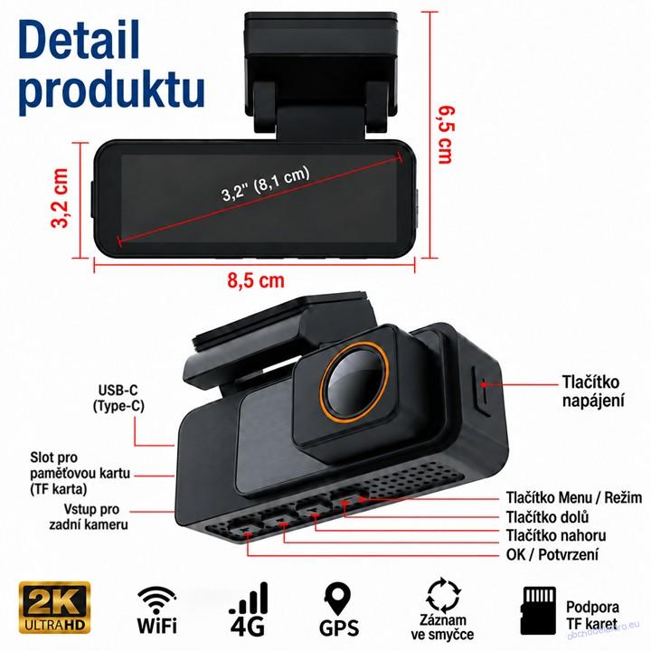 2K kamera s 3,2" LCD, 4G, GPS, Wi-Fi