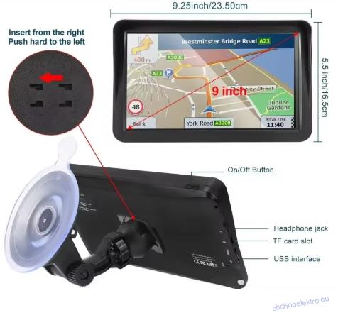 9" LKW GPS TRUCK navigace iGO Primo 