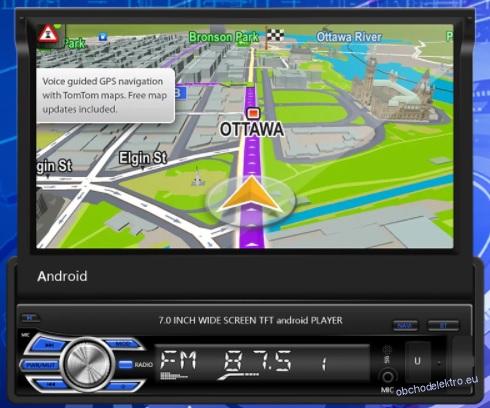 1DIN USB SD GPS navigace Android systém