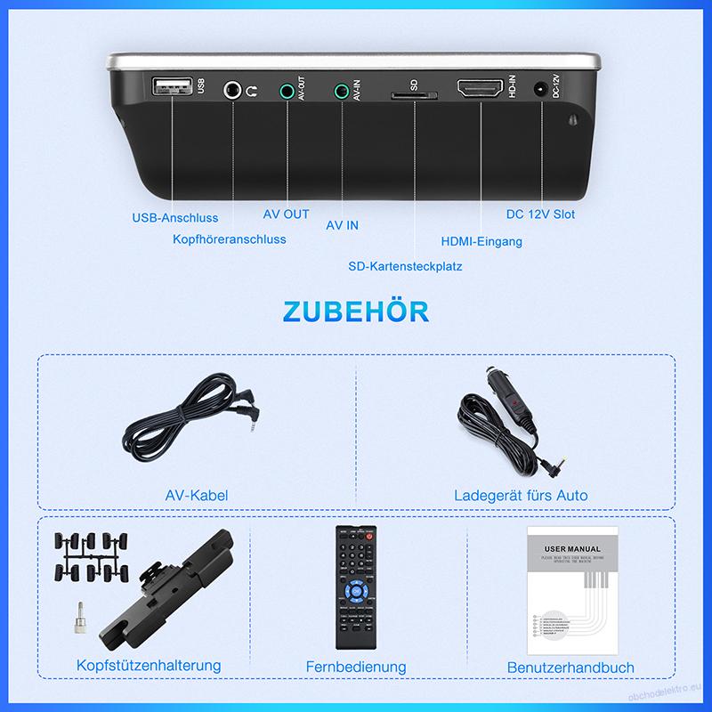 10.1" Hdmi LCD monitor na opěrku DVD/SD/USB
