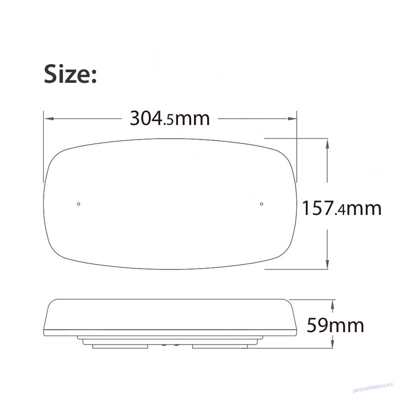 LED rampa oranžová, 20LED, magnet, 12-24V, 304mm, ECE R65 R10