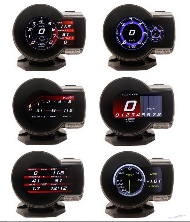 Palubní DISPLEJ SPORT LCD, OBDII, FULL + GPS