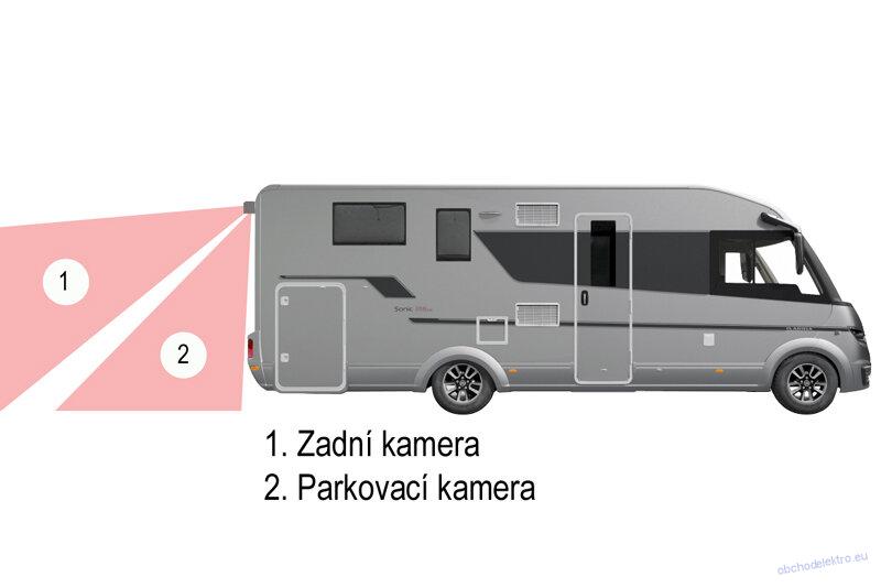 CCD dvojitá zadní parkovací kamera - černá
