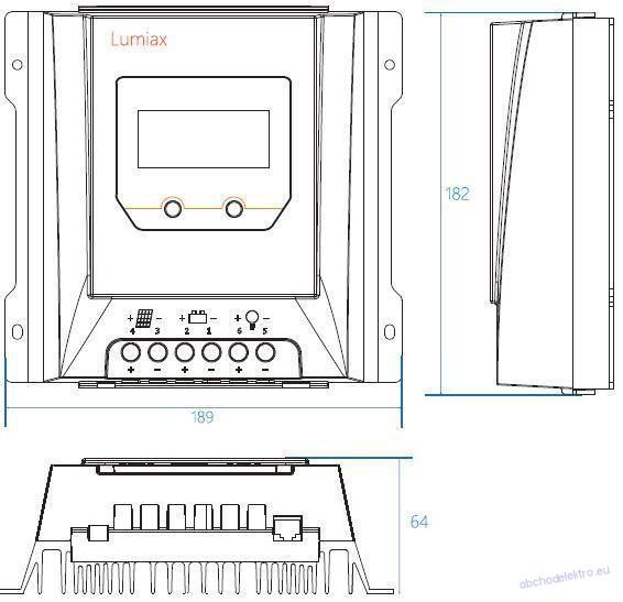 Solární regulátor MPPT Lumiax MT3075-BT, 12-24V/30A, s bluetooth