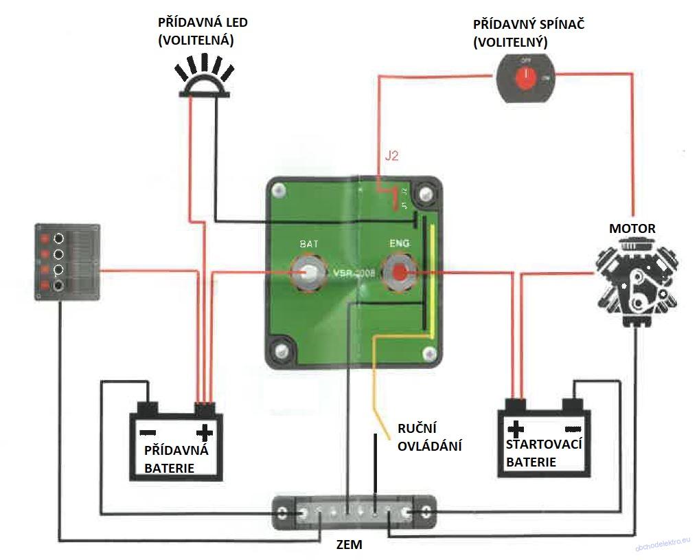 Sada pro automatické dobíjení druhé baterie 12V/140A
