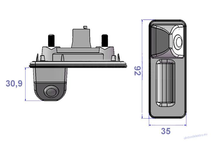 Kamera formát PAL/NTSC do vozu AUDI A1/Škoda Octavia II/Fabia 2012-15 v madle kufru