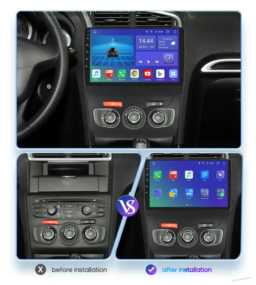 Android pro Citroen C4 C4L DS4 2012 - 2017 Carplay 2 Din Android Autorádio Multimediální přehrávač GPS Navigace DSP