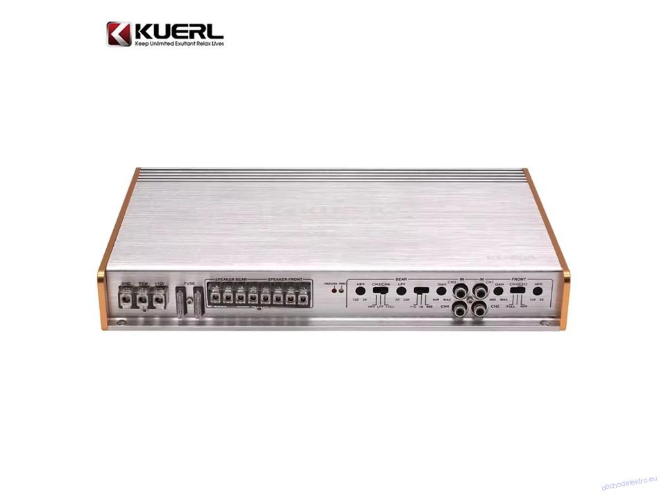 KUERL 4cestný zesilovač do auta, 4 x 80W / 2x 250W