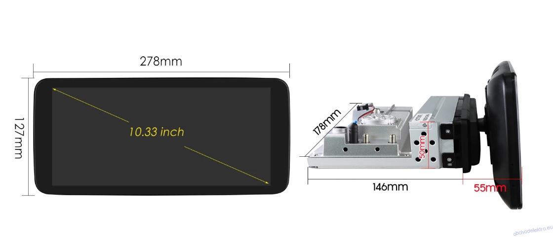 Autorádio s Android 12 1DIN 10.33" LCD
