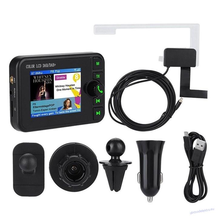 DAB přijímač / Bluetooth HF + přehrávač / micro SD / FM modulátor