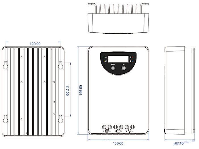 Solární regulátor MPPT Lumiax MC4010BT, 12-24V/40A s bluetooth
