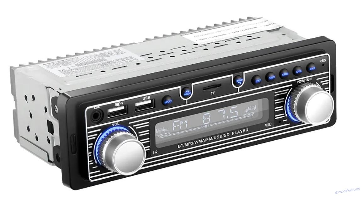 1DIN RETRO autorádio s USB BT AUX
