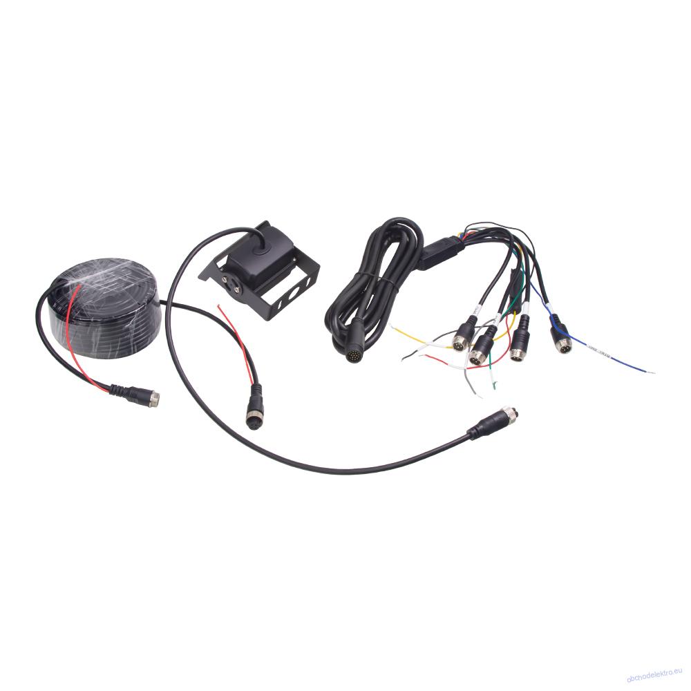 Set monitor 10,36" 4x 4PIN s Apple CarPlay, Android auto, Bluetooth, DVR, + kamera + 15m kabel