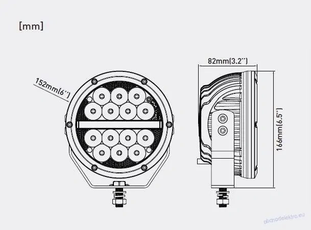 LED světlo kulaté s pozičním světlem, 14x5W, ECE R10, R148, R149
