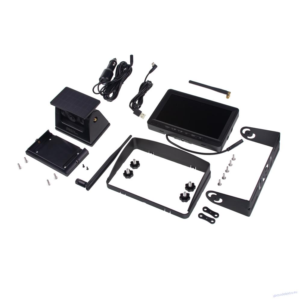 SET bezdrátový digitální kamerový systém s monitorem 7" AHD, aku + solár kamera, DVR