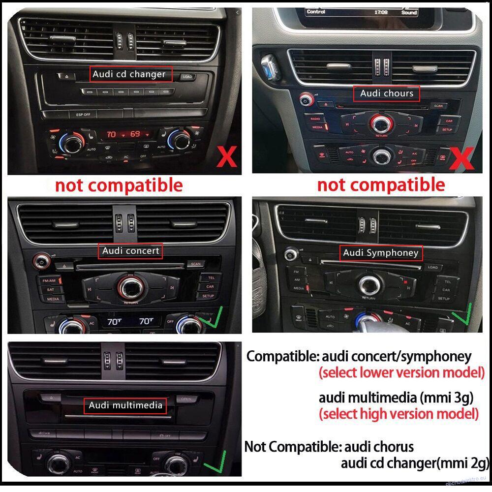 Android 11 System Multimédia pro vozy Audi A5 2009-2016 GPS Navi