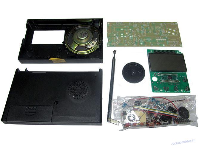 Kapesní přijímač FM s LCD displejem a hodinami, STAVEBNICE